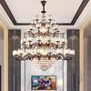 Sala de Estar Duplex Villa Estilo Americano Araña de Cristal Lámpara Colgante Elegante Retro Negra Lámpara de Piso Intermedio Fábrica de Zhongshan