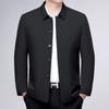 Jaqueta de Penas Masculina Quente para Outono e Inverno, Casaco de Algodão Tamanho Grande, Casaco Médio Casual de Negócios Solto para Meia-Idade