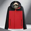 Jaqueta corta-vento estilo montanha para homens e mulheres, vestuário de trabalho para atividades ao ar livre, à prova de vento, à prova d'água, respirável, com capuz, para montanhismo, caminhada, jaqueta com forro de fleece de grafeno