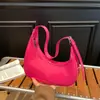 Bolso de Hombro de Lujo Elegante Estilo Francés en Forma de Media Luna, Bolso de Axila de Moda, Textura Casual Simple, Bolso de Hombro de Color Sólido