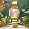 Reloj para Mujer Timemei, Forma Cuadrada, Reloj de Cuarzo Personalizado, Lujo Ligero, Estilo de Nicho, Reloj para Mujer con Correa de Acero, Venta al por Mayor