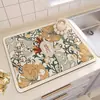 Alfombrilla de drenaje para cocina vintage, alfombrilla para secar vajilla y control de agua, alfombrilla antideslizante para encimera, aislante térmico de tierra de diatomeas, posavasos absorbente