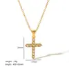 Collar de cruz de diamante de oro de 18k Europa y Estados Unidos no se decolora estilo hip-hop collar de acero inoxidable transfronterizo para Cruz
