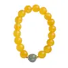Pulsera de Ágata Blanco Gris Amarillo Natural y Jade Hetian para Mujer, Lujo Ligero, Sensación de Alta Gama, Estilo Cultural, Cuentas Budistas, Joyería, Venta al por Mayor de Pulseras