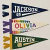 Banderines personalizados para la temporada de regreso a clases transfronteriza, decoración de campus, banderines triangulares de fieltro, decoración y ambiente para el aula escolar