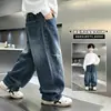 Jeans para Niños con Estampado de Estrellas, Pantalones Anchos Sueltos de Primavera y Otoño, Pantalones Largos Casuales de Moda para Niños Mayores, Ropa de Otoño a la Moda Estilo Coreano