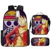 Fuente de Amazon Transfronteriza mochila de una pieza One Piece Mochila Escolar Estudiante Mochila de Luffy Bolso de Hombro Estuche para Lápices