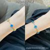 Pulseira de Aço Titânio Cor Livre Diamante Trevo de Quatro Folhas Feminina Cinco Flores Diamante Brilhante em Pulseira de Alta Qualidade Pulseira Simples Estilo Chanel