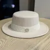 Elegância francesa estilo Hepburn, chapéu de lã de copa reta, moda versátil retrô britânica, chapéu de pescador feminino da moda