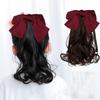 Peluca de cola de caballo para niñas, cabello rizado mediano y largo, peluca con lazo, correa para cola de caballo, accesorios para el cabello para niñas
