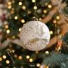 Colgante con Forma de Bola de Navidad Mate Retro Lujo Ligero Copo de Nieve Adorno de Regalo Decoración de Árbol de Navidad Plástico Blanco Dorado Nuevo Estilo