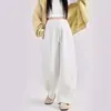 Calça Casual Ampla para Gestante Outono/Inverno 2026 com Cordão, Calça de Cintura Alta com Corte Curvo, Macia e Versátil, Calça Reta de Comprimento Total para Grávidas