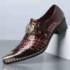 Mais Vendido na Amazon Transfronteiriço Masculino Tamanho Grande Casual de Negócios Salto Grosso Sapatos Formais Moda Tendência Sapatos de Couro Masculino 651203