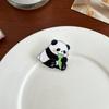 Broche decorativo de panda de dibujos animados, insignia de joyería con texto inspirador para estudiantes, bonito colgante, pequeño regalo, pin acrílico