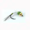 White Egret Fly Ly044 Ninfa de Midge Señuelo Pesca con Mosca Mosca Artificial Señuelo