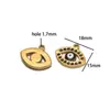 Acero Inoxidable Oro 18K Corazón con Goteo de Aceite Ojo de Piedra de Strass Colgante DIY Moda Collar Pulsera Accesorios para Ropa Venta al por Mayor