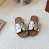 Sandalias Planas Francesas para Mujer, Ropa de Exterior de Verano y para Niños, Nuevo Estilo con Faldas, Sandalias Slip-On para Vacaciones en la Playa