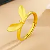 Año del Conejo año animal ley antigua Patrimonio arena oro oreja de conejo anillo serie linda para mujer joyería regalo de cumpleaños