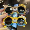 Gafas de Sol Geniales Playa Silicona Niños Gafas de Sol Polarizadas Sombrero de Paja Oso Dibujo Animado Lindo Parasol Niños Verano Protección Solar