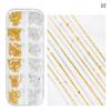 Cadena de decoración de uñas transfronteriza de 34 colores japoneses con taladro, cadena decorativa de metal para uñas, decoraciones para uñas
