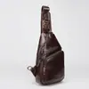 Bolso de pecho de cuero de alta gama, bolso nuevo, venta al por mayor, bolso de pecho casual de moda para hombre, bolso de mensajero de cuero de capa superior, productos nuevos transfronterizos