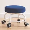 Taburete Pequeño Giratorio para Uso Doméstico, Banco Pequeño con Ruedas, Taburete Bajo para Apartamentos de Alquiler, Taburete Redondo de Ahorro de Espacio de Moda
