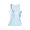 Nuevo Top Europeo y Americano de Verano 2025, Escote Profundo en U, Sin Mangas, Delgado, Adelgazante para Mujer, Adecuado para Usar Solo o en Capas, Camisola para Niñas