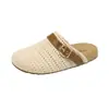 Zapatos de Verano para Mujer Estilo Birkenstock Tejido para Uso al Aire Libre, Nuevo Modelo 2026, Medias Zapatillas de Punta Cerrada, Sandalias Huecas de Suela Gruesa Estilo Vacaciones