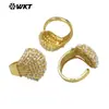 Anillo Abierto Ajustable Mpr163 para Mujer, Chapado en Oro de 18 Quilates, Latón, Incrustaciones de Perlas Artificiales, El Más Vendido en Europa y América