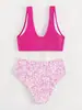 Traje de baño estampado transfronterizo AliExpress 2026 Nuevo traje de baño sexy de dos piezas con tiras estilo europeo y americano para mujer Bikini de alta gama