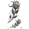 Adesivos de tatuagem de flor esboço preto e branco adesivos de tatuagem de flor adesivos de tatuagem à prova d'água impressão colorida adesivos de tatuagem pequenos para braço inteiro