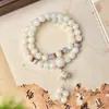 Pulsera de Jade Blanco Natural Bodhi de 108 Cuentas al por Mayor, Pulsera de Semillas de Bodhi para Hombres y Mujeres, Collar de Mano Estilo Chino