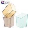 Plástico PS Transparente Desechable Pastel de Salvado de Madera con Tapa Mousse Yogur Pudín Sundae Doble Cuero Leche Vaso para Helado