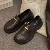 Mocasines negros de estilo británico retro con suela gruesa para mujer, nuevos de otoño 2026, zapatos pequeños de cuero para uniforme JK japonés