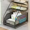 Estante de Almacenamiento de Gabinete de Doble Capa Extraíble Debajo del Lavabo del Baño, Canasta Especial Extraíble para Gabinete de Almacenamiento del Baño, Estante en Capas