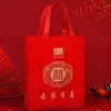 Bolsa de mão vermelha de alta qualidade casamento palavras de casamento lembrança de volta grande bolsa de doces de casamento suprimentos de casamento presente para as mãos bolsa de presente chinesa