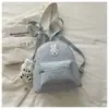 Mochila de estilo coreano con estampado de lunares, conejo y estrellas en bloques de color para estudiantes, bolsa escolar de gran capacidad, mochila linda y elegante para niñas