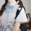 Uniforme Jk Uniforme Camisa Branca Leite Camisa Top Manga Curta Feminino Cor Pura Estilo Japonês Básico Solto Verão