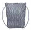 Bolsa de celular de couro macio coreano com padrão trançado para mulheres, novo modelo de verão 2026, simples, fofa, portátil, bolsa pequena de ombro único ou transversal