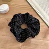 Anillo para el Cabello Elegante Retro Francés Moda de Gama Alta Punto de Ola Anillo para el Cabello Intestino Grueso Cabeza de Bola Cuerda Simple para el Cabello Cuerda para el Cabello Accesorios para el Cabello