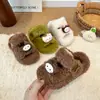 Pantuflas de Algodón de Peluche Hello Kitty para Niñas Casuales 2026 Otoño/Invierno Nuevas Suela Suave Piel Pantuflas de Interior para el Hogar