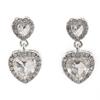 Pendientes con borlas de circonitas de doble amor Super Flash, diseño de nicho femenino, sentido avanzado, dulces, sencillos, que combinan con todo.