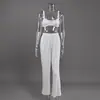 Estilo Europeu e Americano Novo Conjunto de Duas Peças de Tricô Amigo da Pele Camisola e Shorts Respirável Pijama Loungewear Feminino Transfronteiriço