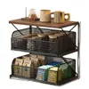 Estante de almacenamiento simple retro para escritorio del hogar, portavasos para mesa de comedor, organizador de tazas para snacks para sala de estar, estante multicapa para escritorio de oficina