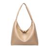 Bolsa Tote Cor de Chá com Leite para o Verão 2026 Best Seller Bolsa de Couro Macio de Grande Capacidade Bolsa Tote para Trabalho Feminino Ombro Axila