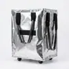 Carrinho de Compras com Zíper Amazon Sacola de Compras Hulken Bolsa de Viagem Dobrável Carrinho com Rodas de Grande Capacidade