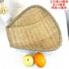 Cesta de bambú tejida para skimmer de olla caliente cesta de bambú tamiz de bambú casero hecho a mano cesta de bambú de piel verde cocina lavado de verduras drenaje secado decoración doméstico