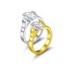 Anillo de Moda con Forma de Corazón con Incrustación de Piedra y Diamantes para Mujer, Acero de Titanio Microincrustado Circonita Anillo de Acero de Titanio para Mujer al por Mayor Que No se Desvanece