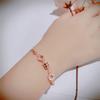 Pulsera de Cintura Pequeña Qiao Lanxuan Oro Rosa 18K Pulsera Roja de Internet Tono Vibrante Moda Personalidad Simple Pulsera para Mujer