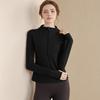 Top de ropa de yoga con media cremallera para mujer, otoño e invierno, para correr, ceñido, elástico, de secado rápido, ropa de fitness adelgazante para entrenamiento, manga larga deportiva